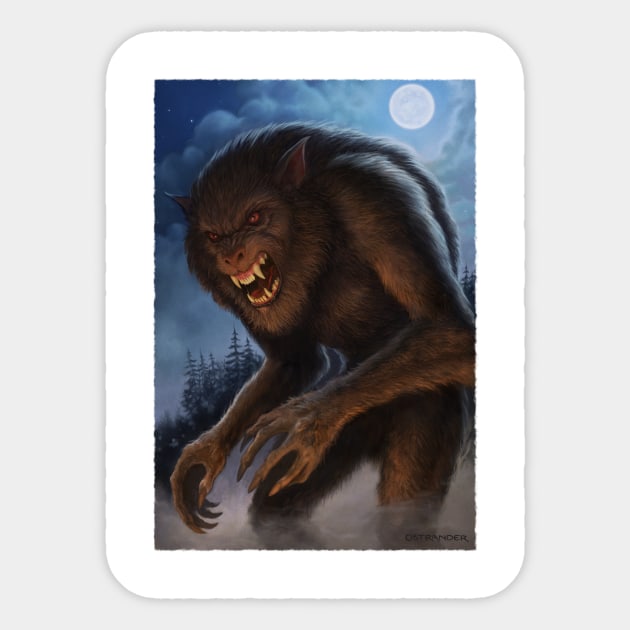 Werewolf By Moonlight Sticker by Ostrander